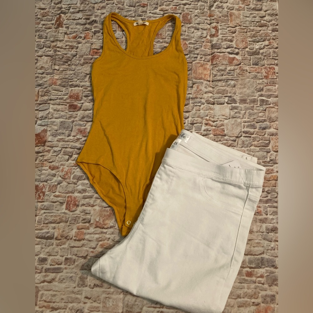 NWT|Mustard yellow Body Suit